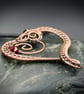 January Copper Heart Birthstone Pendant - Garnet - Siam Swarovski Crystal Beads - Image 2