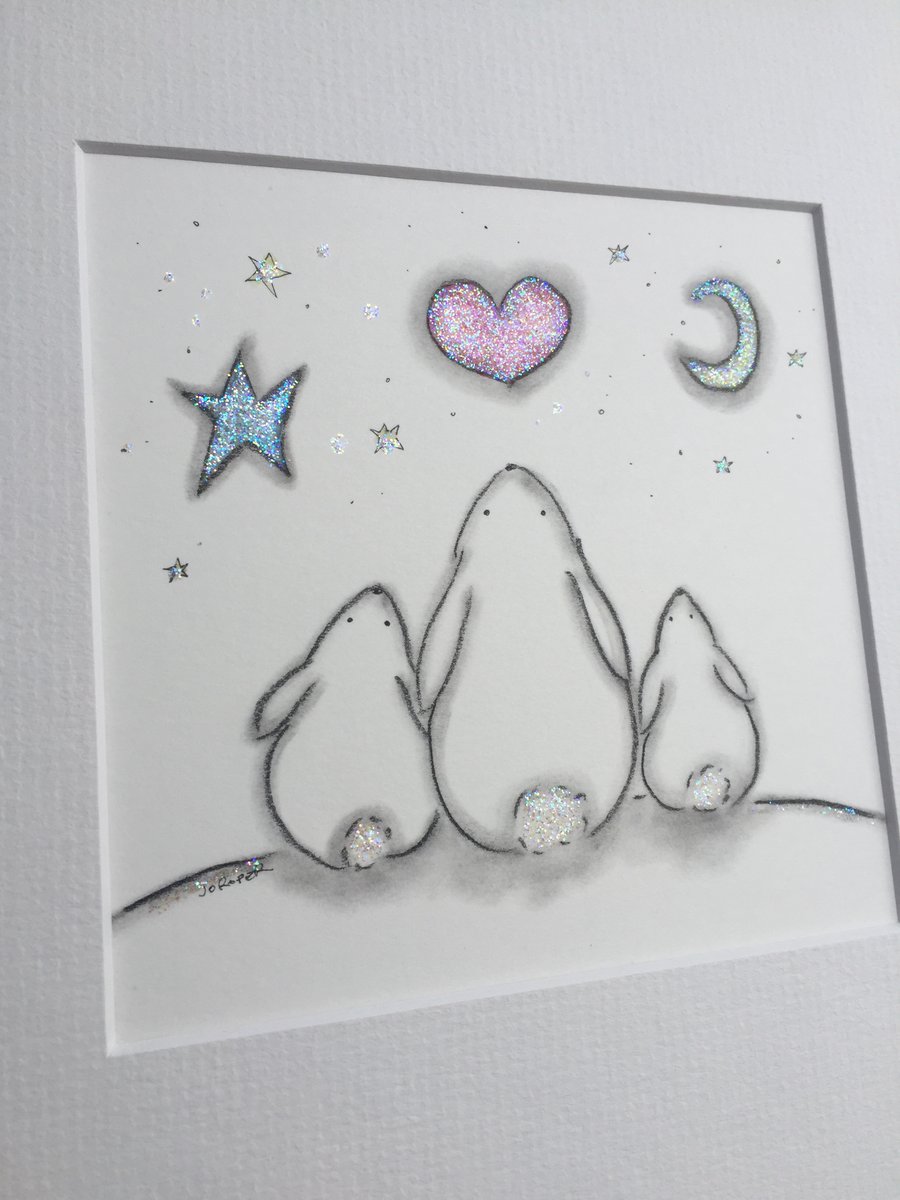 Original Painting family of three Jo Roper