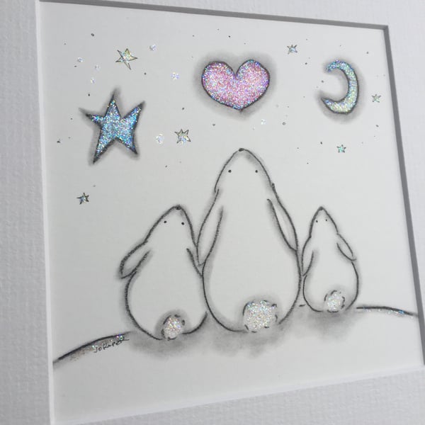 Original Painting family of three Jo Roper