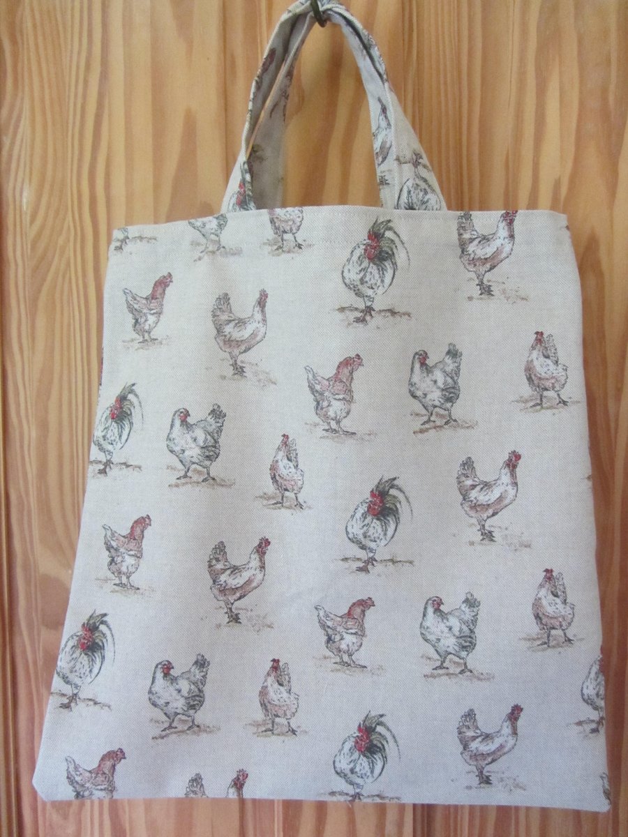 Chicken tote bag, book bag, shopping bag, Easter chicken gift