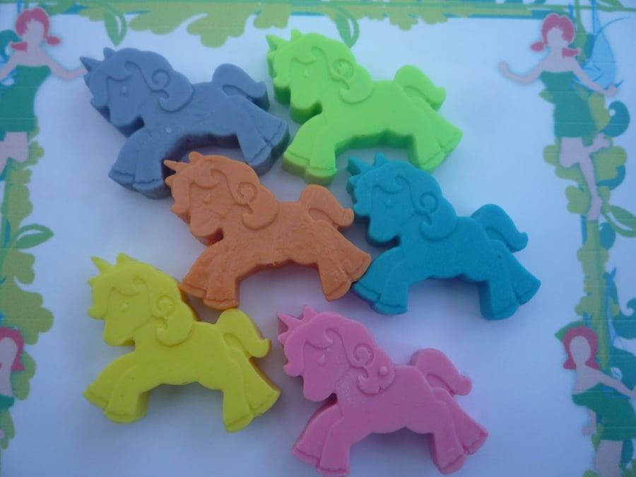 unicorn novelty shaped soaps x 6 soaps