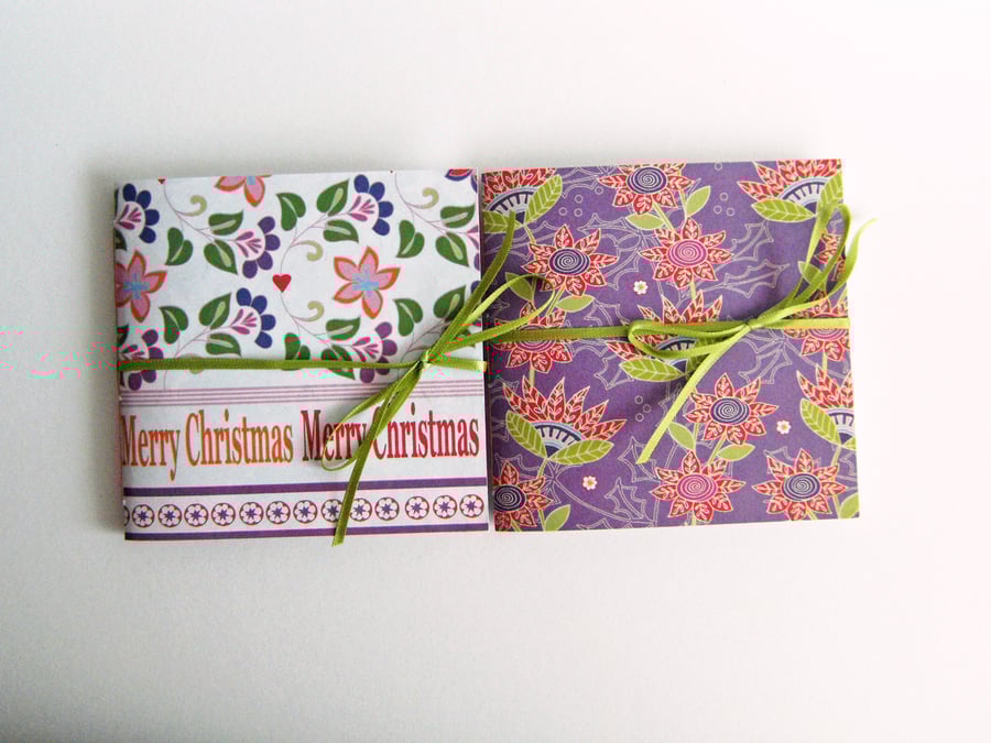 Christmas Notebooks - Merry Christmas Flowers 