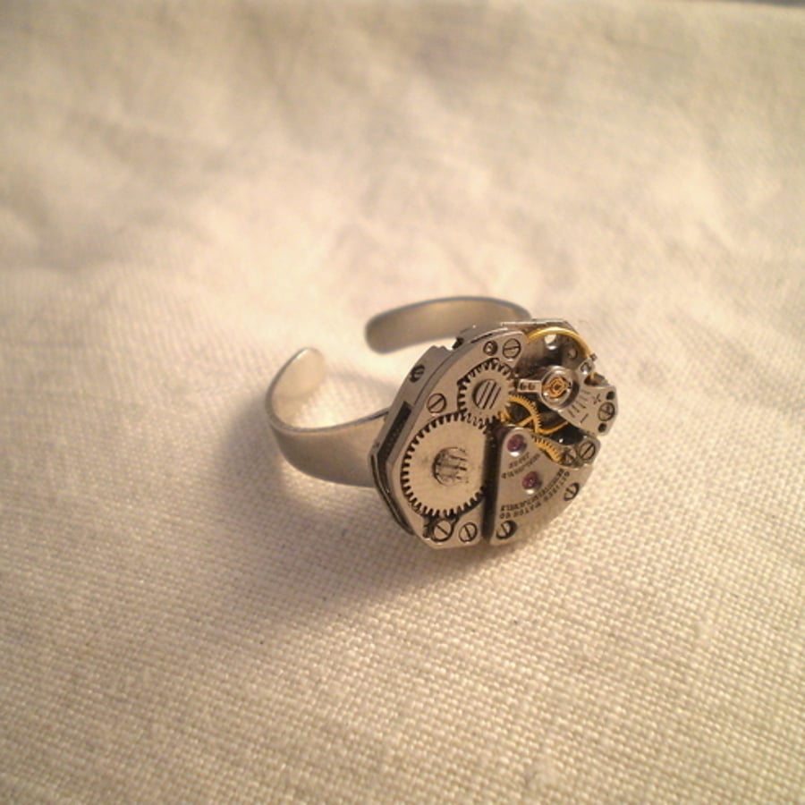 Steampunk Time On My Hands Ring