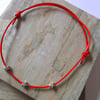 Red Leather Anklet with Silver Stars