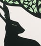 Papercut Silhouette - Sitting Hare - Original Wildlife Art - Image 3