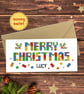 Merry Christmas Bricks Money Wallet Card - cash gift, money envelope