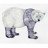 Polar Bear in Purple Knitwear A4 Giclee print