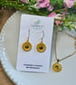 Sunflower Dangle Earrings and Necklace, Charm Earrings, Handmade Jewellery 