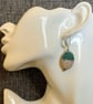 Oval decoupaged wood earrings - Image 2