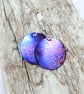 Coloured Titanium Flat Disc Earrings - UK Free Post - Image 1
