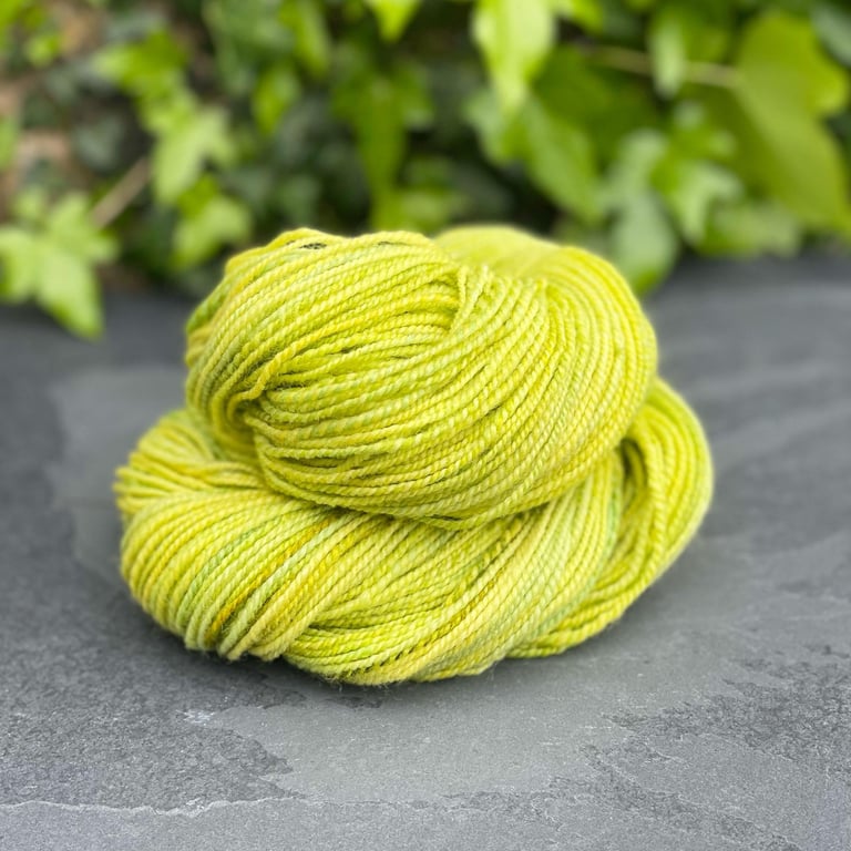 Handspun Corriedale Yarn in Spring Greens, Sport Weight, 204 Yards