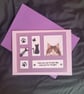 Cats blank greetings card, long-haired cat, windows - Image 3