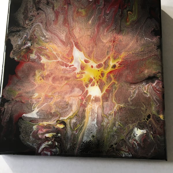 Original fluid art dutch pour painting, from abstract flower collection 2 of 5
