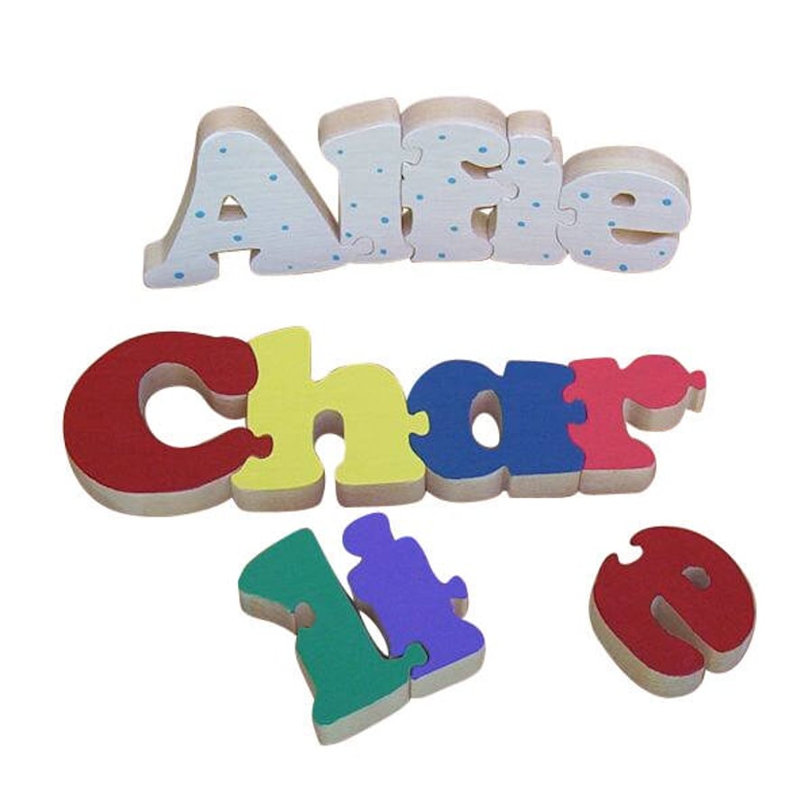 Painted Name Jigsaws for Boys