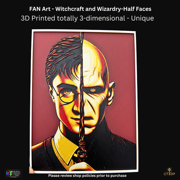 FAN ART- Potter Series- the Half faces of otter and Voldemort