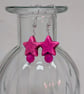 Pink howlite star and round agate earrings with silver plated ear wires  - Image 4
