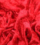 crushed velvet fabric material stretch soft bright red 1 metre
