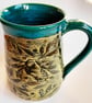 Mug - Hand Thrown Stoneware Ceramic Blue Glazed Mug 