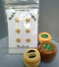 Buttons Handmade Embroidered Yorkshire Style set of 6 - Image 1