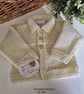 Designer 95% Merino Wool Hand Knitted Baby Jacket & Booties Set 0-3 months  - Image 8