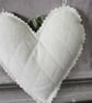 Heart Decoration - Repurposed Embroidered Linens - STH 0002 - Image 4