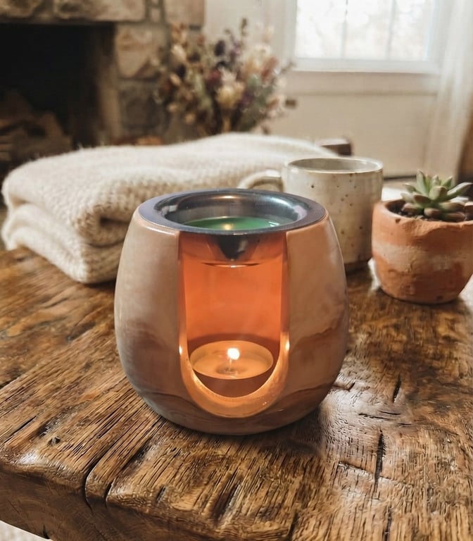 Brown Terracotta-Inspired Wax Melt Burner 