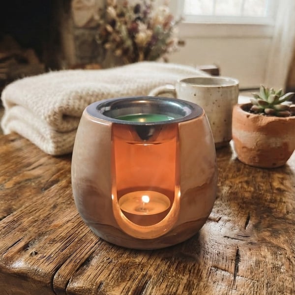Brown Terracotta-Inspired Wax Melt Burner 