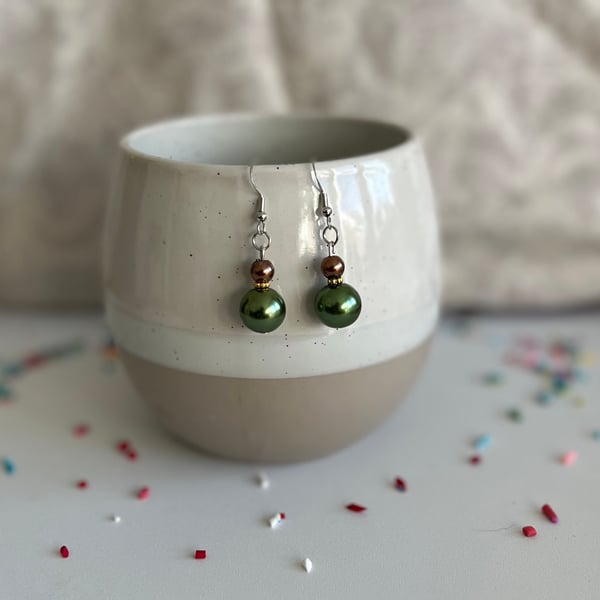Bead earrings - Christmas inspired bead earrings