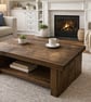 Rustic Reclaimed Wood Coffee Table - Handmade Solid Timber Table 90cm - Image 9