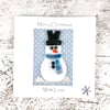 Christmas Card with Detachable Glass Snowman Decoration 