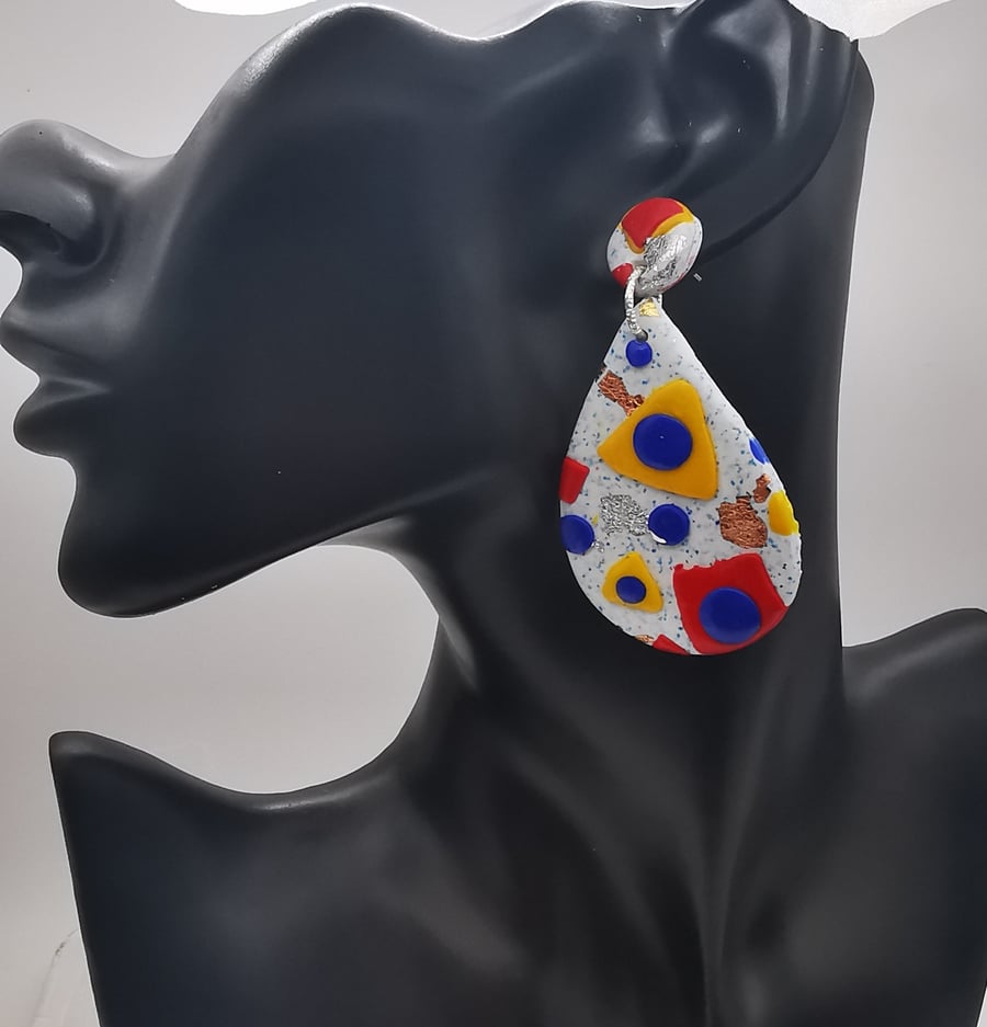 Unique Large Teardrop Earrings Handmade UK
