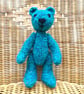 Handmade 8" Turquoise Teal Teddy Bear knitted in 100% Wool - Image 4