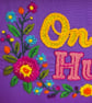 'On the Huh' Hand Embroidered Floral Framed Wall Art – 5x7 Inch gloss pink bo Fr - Image 3