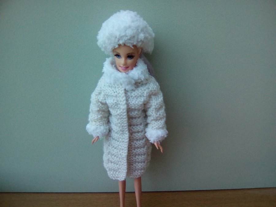 Coat and Hat for 12in Barbie type doll