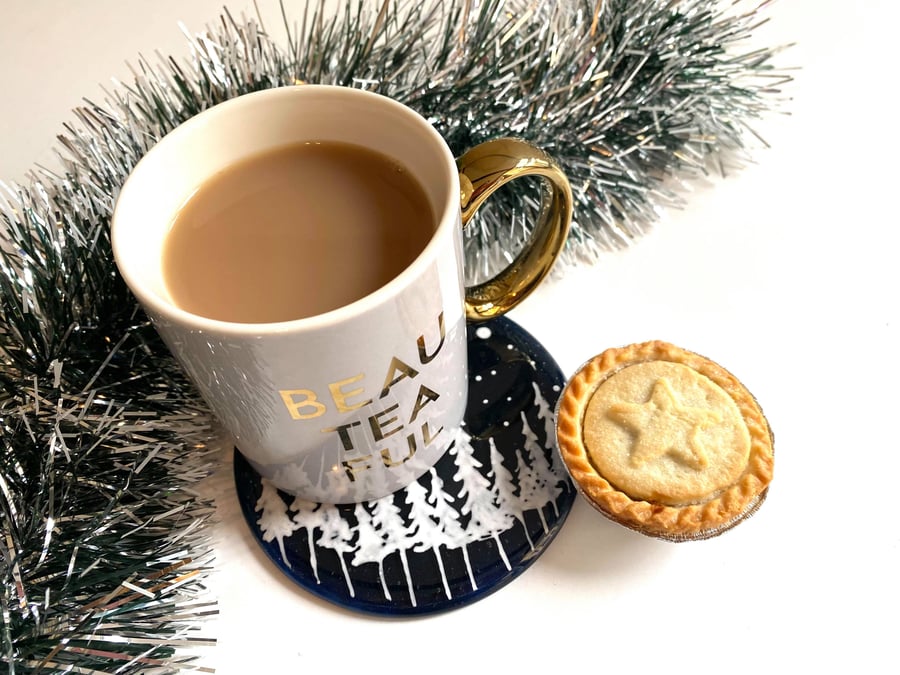 Fused Glass Starry Night Coaster