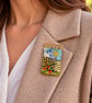 OOAK needle felted and hand embroidered kilt pin brooch.(No.5) - Image 2
