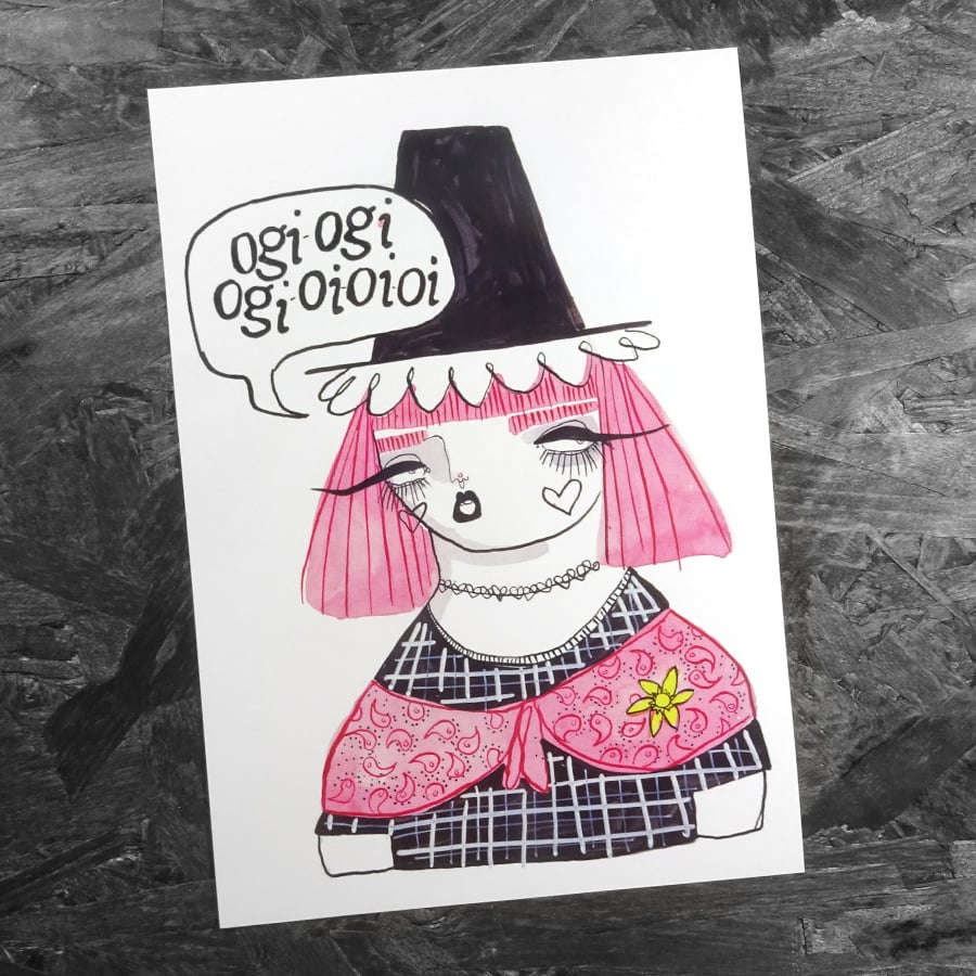 OgiOgiOgi OiOiOi- Welsh Lady Small Poster Print
