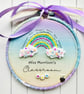Personalised Rainbow Teacher Gift, Teacher Keepsake Hoop,  Nursery Teacher TA