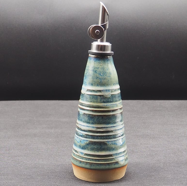 Oil or vinegar drizzler, homemade pottery