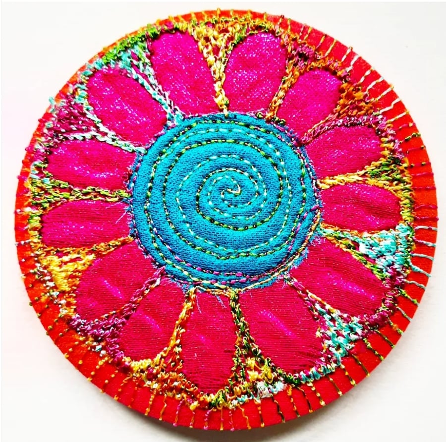 Flower Pocket Mirror 58mm Fabric Pocket Mirror Handbag Accessory