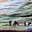 Highland  croft painting on driftwood . 