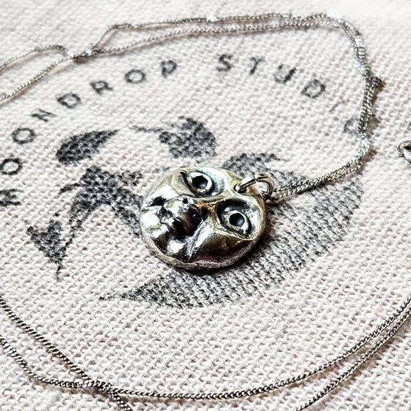 Mini Moon Necklace - Solid Fine Recycled Silver Celestial Moon Necklace