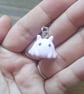 Cute Ghost Cat Clay Keyring - Image 2