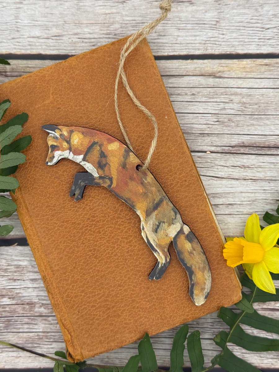 Sustainable Pouncing Fox Christmas Decoration