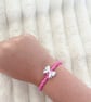 Pink Seed Bead Bow Bracelet