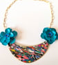 Scrap clay marbled bib necklace 