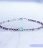 Bracelet dainty sterling silver & Swarovski glass pearl asymmetric pattern  - Image 4