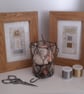 Cream Speckle Gold Silver & Naturals Handstitched Geometric Small Art Pictures - Image 7