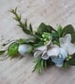 Green Pale Blue & Ivory Regency Botanical Flower Sprig Headpiece  - Image 4