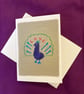 Pretty peacock hand embroidered card - Image 3